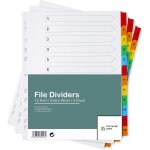 [lot de 3] intercalaires classeur a4 + extra larges 12 positions intercalaires numrots multiperfors ...
