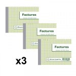 Lot de 3 manifolds - factures - 10, 5x13, 5cm - 13274e - exacompta