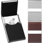 Lot de 3 porte - cartes de visite cuir synth�tique - pochette m�tal fine - professionnel