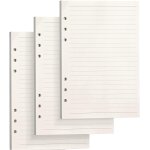 Lot de 3 recharge papier a5 6 trous papier de recharges lign� feuillets mobiles pour a5 carnet journal ...
