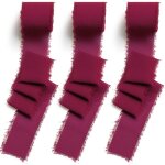 Lot de 3 rouleaux 3, 8 cm x 6 m ruban cadeau vin rouge fonc pour mariage, festival, bordeaux, emballage ...