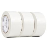 Lot de 3 rubans adh�sifs en tissu blanc, 50mm x 27, 4m de qualit� sup�rieure r�sistants a l'eau, ruban ...