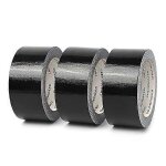 Lot de 3 rubans adhsifs en tissu noir 220 microns x 50 mm x 20 m, ruban adhsif gaffer noir, ruban d'tanchi ...