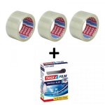 Lot de 3 rubans emballage adh�sif transparent tesa + 1 ruban adh�sif invisible
