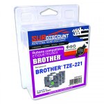 Lot de 3 rubans compatibles pour titreuse brother tze - 221 9mm / 8m plastique noir sur blanc