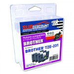 Lot de 3 rubans compatibles pour titreuse brother tze - 231 12mm / 8m plastique noir sur blanc