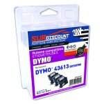 Lot de 3 rubans compatibles pour titreuse dymo 43613 6mm / 7m plastiqu noir sur blanc