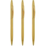 Lot de 3 stylos a bille rétractables fins en acier inoxydable métallique - encre noire - 1 mm - pour ... Lot de 3 stylos a bille rétractables fins en acier inoxydable métallique - encre noire - 1 mm - pour ...
