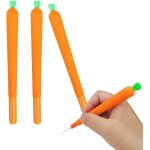 Lot de 3 stylos roller a encre gel fine - th�me carotte - pointe 0, 5 mm - pour se d�tendre, concentration, ...