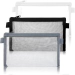 Lot de 3 trousses transparentes en nylon impermable en plastique pvc avec fermeture eclair - trousse ...