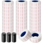Lot de 30 rouleaux de 15 000 etiquettes blanches pour etiqueteuse mx - 5500 avec 3 rouleaux d'encre de ...
