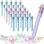 Lot de 30 stylos ¿¿ bille r¿¿tractables 6 en 1 - multicolores - 6 couleurs - 0, 5 mm - pour fournitures ... Lot de 30 stylos ¿¿ bille r¿¿tractables 6 en 1 - multicolores - 6 couleurs - 0, 5 mm - pour fournitures ...