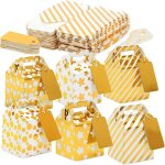 Lot de 36 boites cadeaux carton emballage carres avec poignes, ruban et etiquettes, 5 x 5 x 5 cm, 6 ...