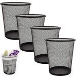 Lot de 4 corbeille a papier, 12l poubelle de bureau m�tal maille, petit corbeille poubelle bureau de ...