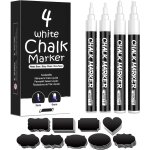 Lot de 4 crayons a craie pour fentre - lavables et rversibles - avec etiquettes faciles a nettoyer ...