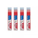 Lot de 4 etuis de 3 recharges frixion pointe 0, 7mm rouge pilot