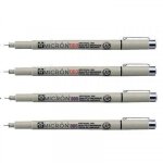 Lot de 4 feutres pigma micron 003 et 005 sakura pointe extra fine noir