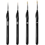 Lot de 4 pinceaux a poils fins pour peinture, acrylique, peinture a l'huile, modlisme, peinture par ...