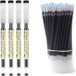 Lot de 4 stylos a bille a encre gel extra fine de 0, 35 mm, encre noire, bleue, rouge, 50 recharges, ...