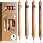 Lot de 4 stylo effacables - stylo kawaii ours, abeille, patte, pot de miel - avec bille sur l'extrmit ...