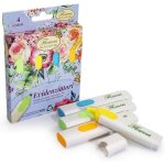 Lot de 4 surligneurs nature flowers (vert, jaune, bleu, orange), pointe biseaut�e