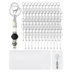 Lot de 48 porte - cls en perles diy en mtal vierge avec refermables pour projets de pendentifs diy ...