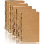 Lot de 5 a5 cahiers a spirales vierge classique, bloc - notes de couverture kraft 100 pages / 50 feuiles, ...
