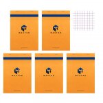 Lot de 5 blocs notes - a4 - 21x29, 7 cm - petits carreaux - 100 feuilles - master