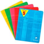 Lot de 5 cahiers agraf�s - 17x22 cm - 48 pages grands carreaux - papier blanc 90 g - couverture carte ...