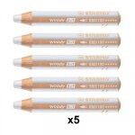 Lot de 5 crayons de couleur woody 3in1 blanc - stabilo
