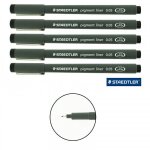 Lot de 5 feutres pigment liner - staedtler - pointe 0. 05mm - noir
