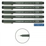 Lot de 5 feutres pigment liner - staedtler - pointe 0. 3mm - noir
