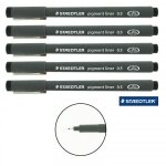 Lot de 5 feutres pigment liner - staedtler - pointe 0. 5mm - noir