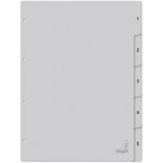 Lot de 5 intercalaires en carton recycl�� gris fsc 1 - 5 din a4 180 g / m?