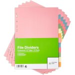 [lot de 5] intercalaires classeur a4 12 onglets intercalaires classeur a4 12 positions multi - trous ...