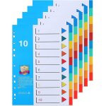 (lot de 5) intercalaires classeur a4, intercalaire alphabtique en plastique 10 onglets numrotes 1 ...