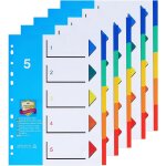 (lot de 5) intercalaires classeur a4, intercalaire alphabtique en plastique 5 onglets numrotes 1 - ...