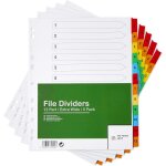 [lot de 5] intercalaires classeur a4 + extra larges 12 positions a4 + extra large 12 intercalaires classeur ...