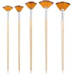 Lot de 5 pinceaux eventails pour peinture acrylique a l'huile et acrylique, pinceaux eventails pour peinture ...