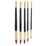 Lot de 5 pinceaux professionnels, tte en laine de nylon durable, manche en bois, gouache aquarelle, ...