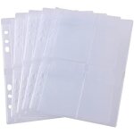 Lot de 5 pochettes pour classeur avec 4 poches de format a5 a 6 trous pour le rangement de matrices et ...