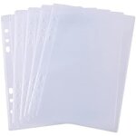 Lot de 5 pochettes de classeur format a5 a 6 trous pour matrices et timbres, pochettes transparentes ...