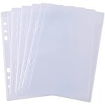 Lot de 5 pochettes de classeur format a5 �� 6 trous pour matrices et timbres, pochettes transparentes ...