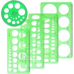 Lot de 5 pochoirs circulaires en plastique pour cercles et ovales - rgle de gomtrie - modles de dessin ...