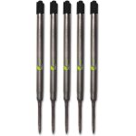 Lot de 5 recharges compatibles pour stylo a bille parker, taille moyenne, noir