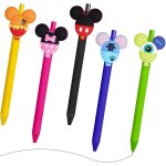 Lot de 5 stylos a bille rtractables a encre gel motif tte de souris - stylo a bille multicolore - jumbo ...