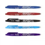 Lot de 5 stylos frixion ball pointe moyenne 0. 7mm bleu rouge noir turquoise violet pilot