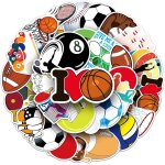 Lot de 50 autocollants en forme de ballon de sport pour fans de football et de basket - ball impermables ...