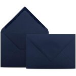 Lot de 50 enveloppes - format c6 - bleu fonc et bleu - 11, 4 x 16, 2 cm - enveloppes avec rabat pointu ...