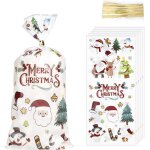 Lot de 50 petits sacs cadeaux de fte de nol, petits sacs cadeaux de nol, petits sacs cadeaux vides ...